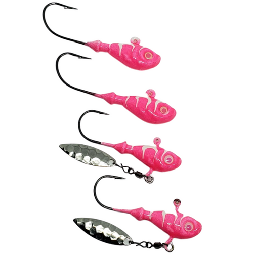 Includes
2 3/8 GLOW pink Ultra minnows
2 1/4 oz GLOW Flasher Ultra Minnows Includes
2 3/8 GLOW pink Ultra minnows
2 1/4 oz GLOW Flasher Ultra Minnows