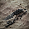 Survivor 7 Black Fixed Blade Knife with Fire Starter