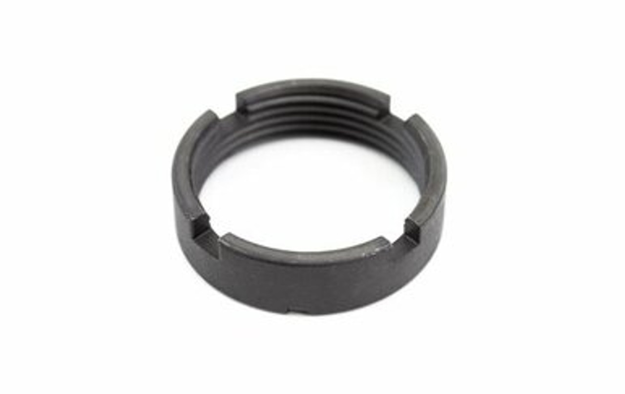 Mil-Spec carbine stock lock ring, also known as the 'Castle Nut'.