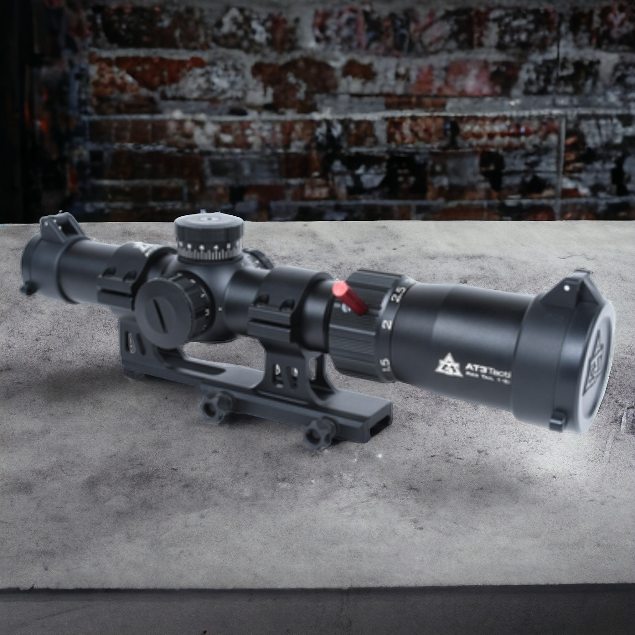 At3 Scopes AT3 4X-6X Magnification Red Tail Rifle Scope with Mount Illuminated BDC ...
