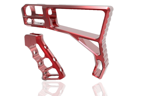 Tactical Dynamics AR15 Red Skeletonized Stock & Grip Set