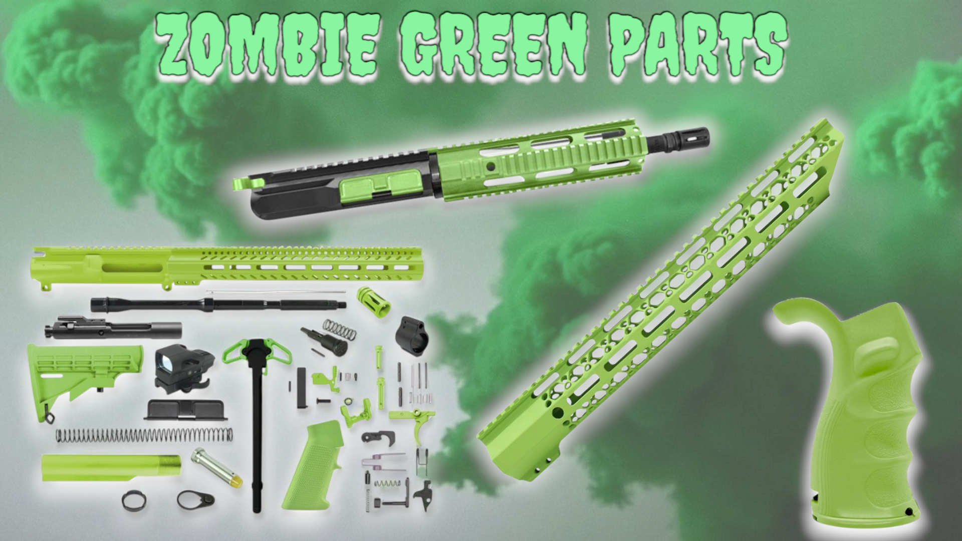 AR15 ZOMBIE GREEN PARTS