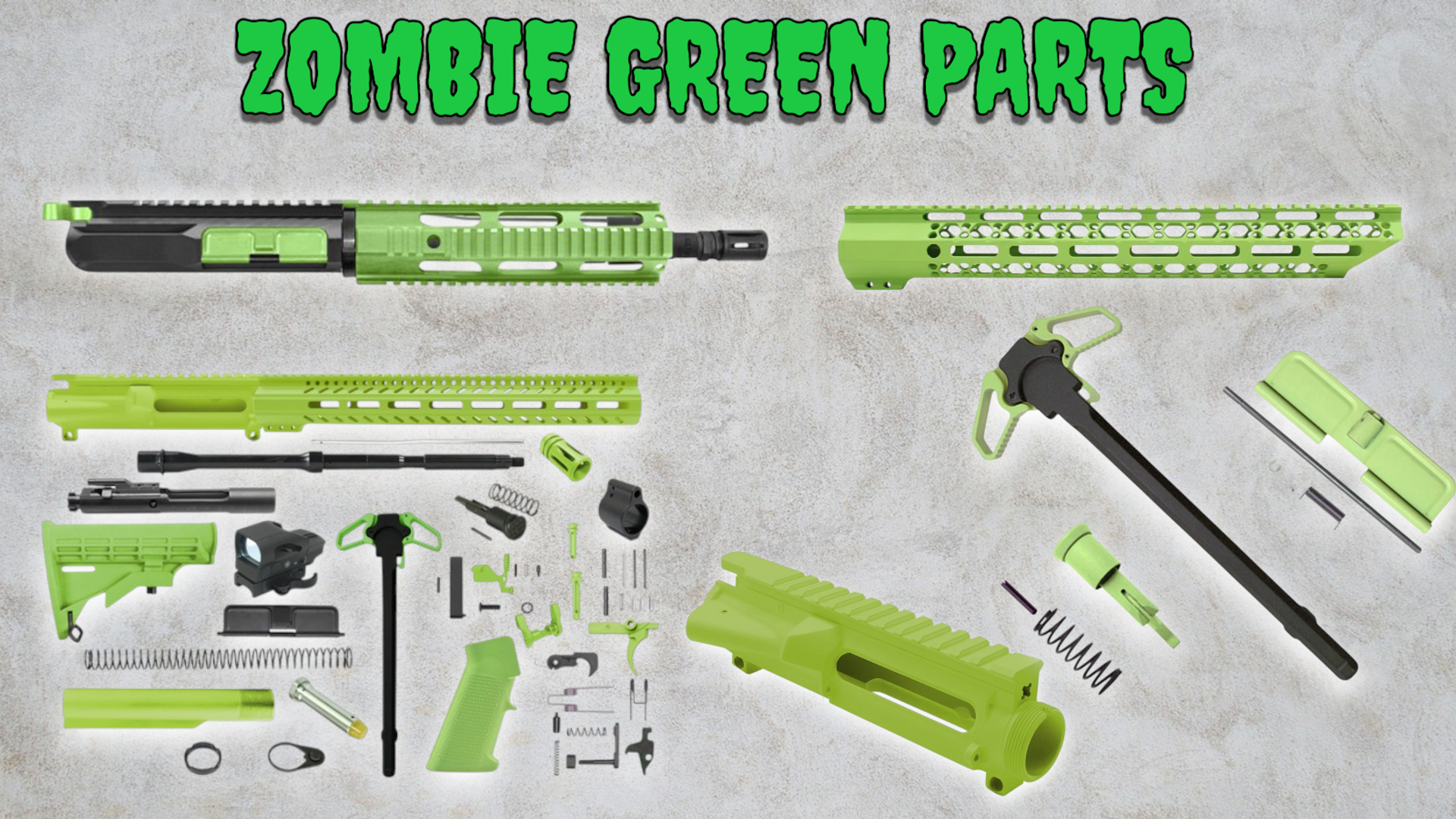 AR15 ZOMBIE GREEN PARTS