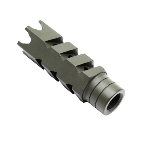 AR15 Flat Dark Earth Cerakote Shark Muzzle Brake 1/2x28 Pitch Thread