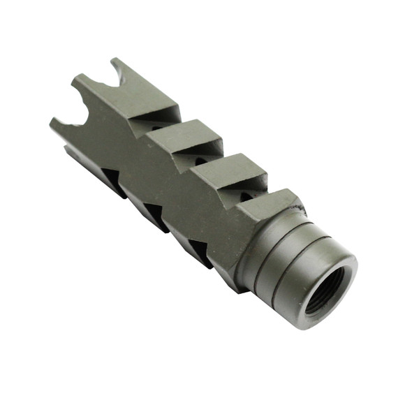 AR-15 OD Green Cerakote Shark Muzzle Brake 12x28 Pitch Thread