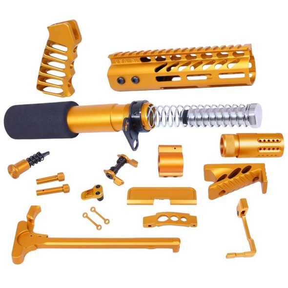 Guntec AR-15 Orange Anodized Ultimate Pistol Kit