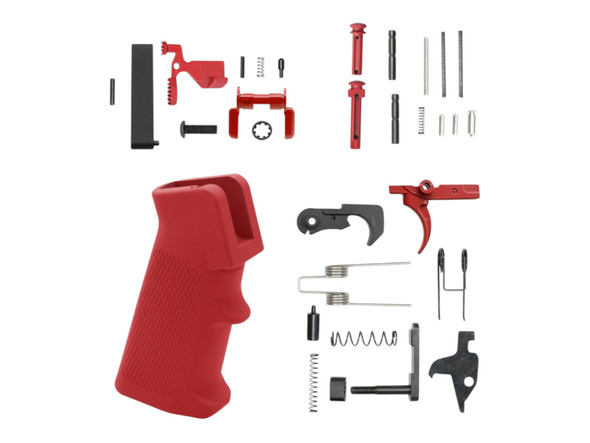 AR-15 Red Cerakote Enhanced Lower Parts Kit