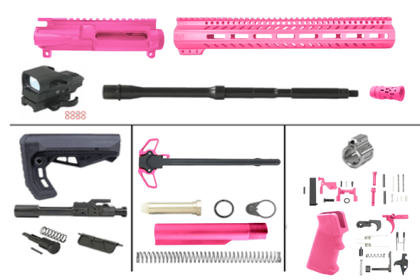 AR-15 Pink Cerakote Rifle Complete Build Kit