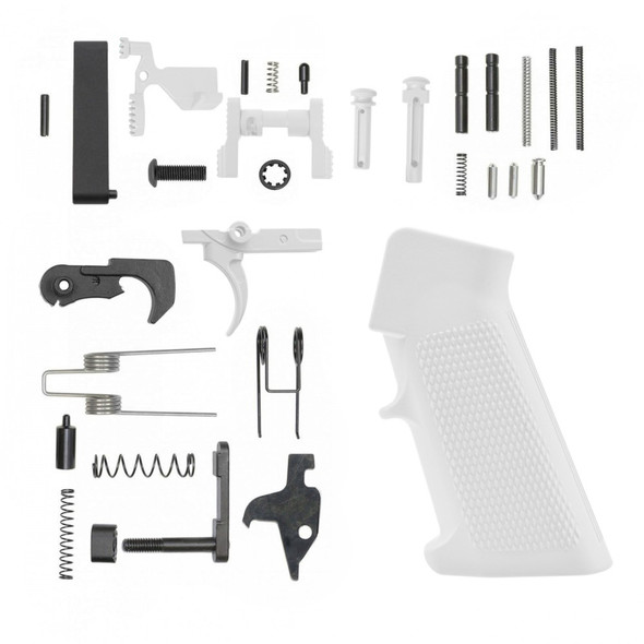 AR-15 Bright White Cerakote Enhanced Lower Parts Kit