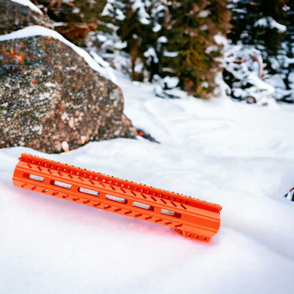 AR15 Hunter Orange 12 MLOK Super Slim Free Float Handguard