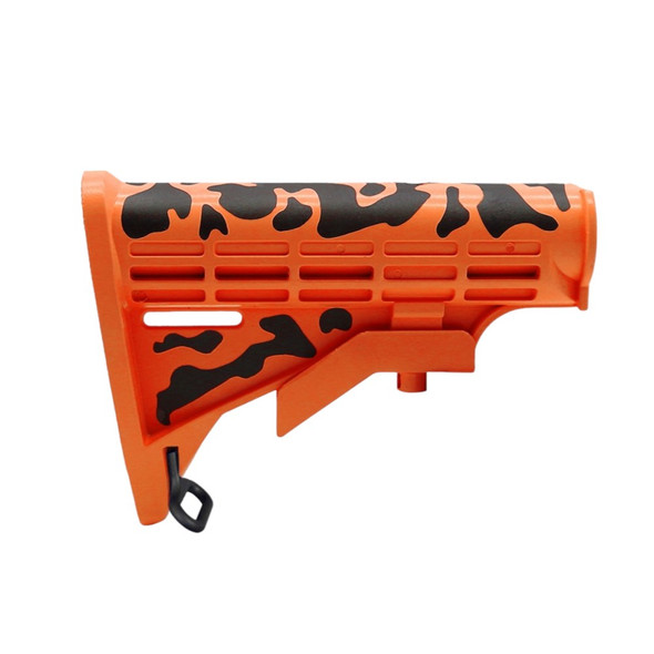 AR-15 Hunter Orange Black Camo Stock