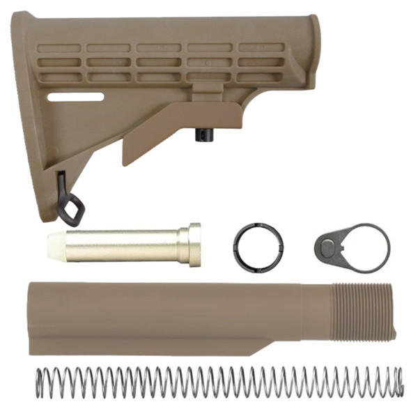 AR-15 FDE Cerakote Butt Stock 6 Position buffer kit