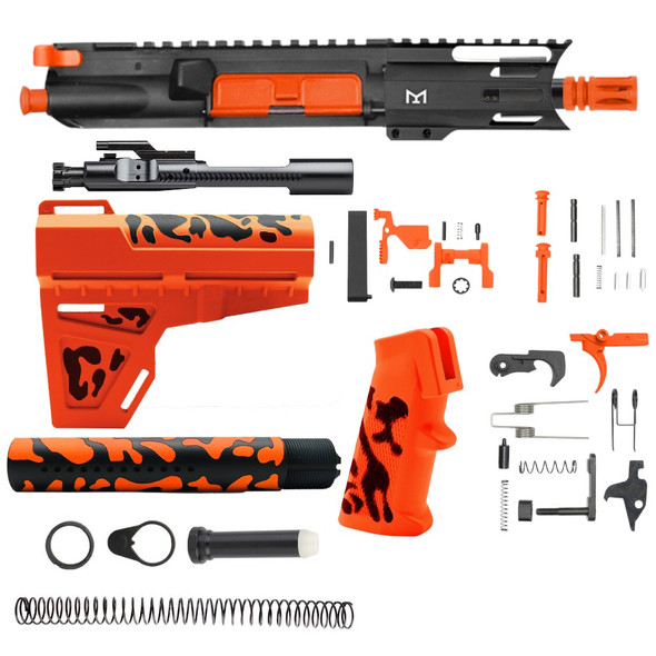 AR15 5.56 NATO Hunter Orange Camo Pistol Upper Kit