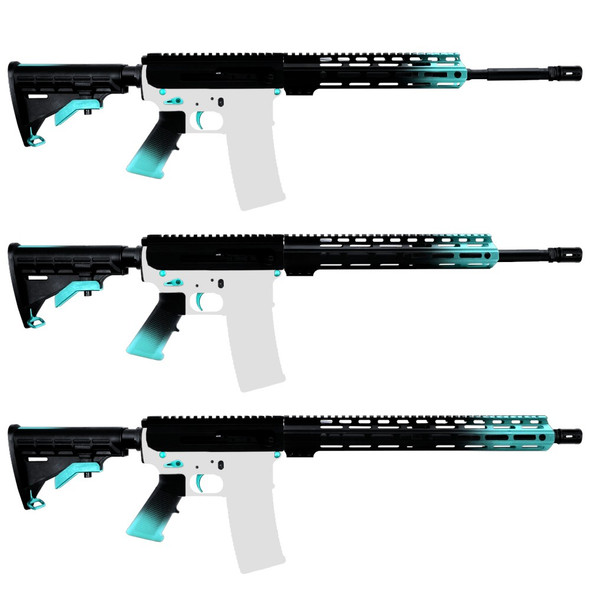 AR-15 5.56 NATO 16 Side Charging Robins Egg Blue Gradient Build Kit