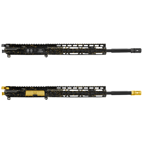 AR-15 5.56 NATO 16" Black/Gold Splatter Complete Upper 2