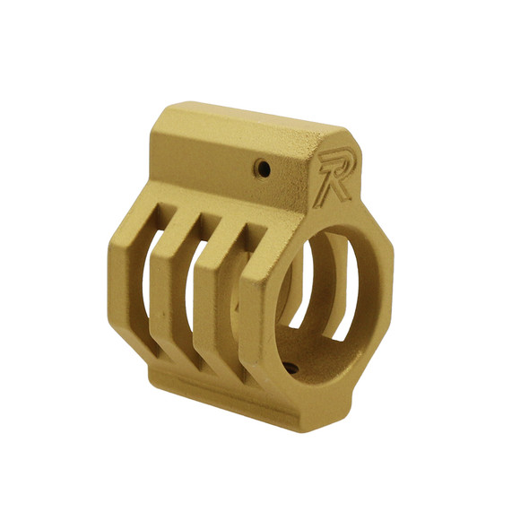 AR-15 Cerakote Gold Caged Skeletonized .750 Gas Block