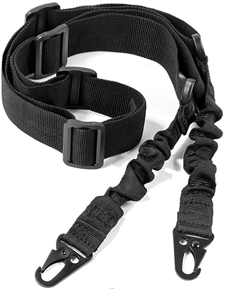 Black Tactical 1.25 Rifle 2 Point Sling With Hooks