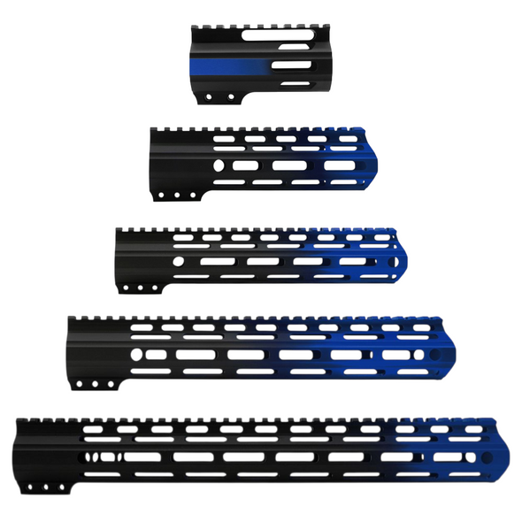 AR-15 15" Custom Blue Gradient MLOK Handguard