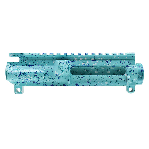 AR-15 Cerakote Splattered Robins Egg Blue Upper Receiver