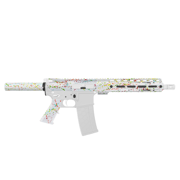 AR-15 5.56 NATO 10.5 Cerakote White Birthday Splatter Kit