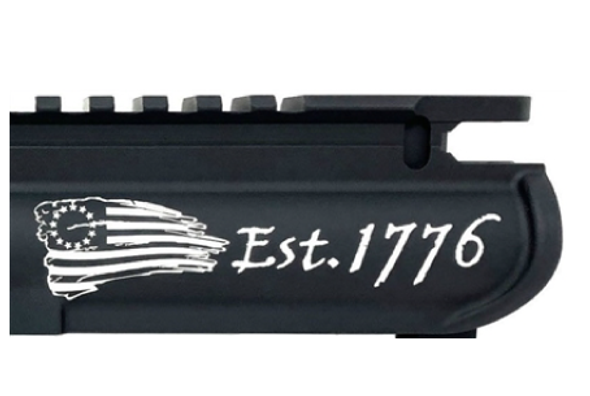 Engraved M4 Stripped Upper Receiver - Betsy Ross Flag Est. 1776