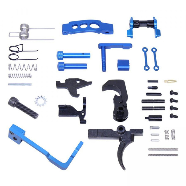 AR15 Anodized Blue Enhanced Lower Parts Kit