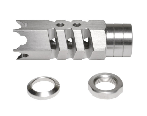 AR-10LR-308 Stainless Shark Muzzle Brake 58X24 Pitch Thread