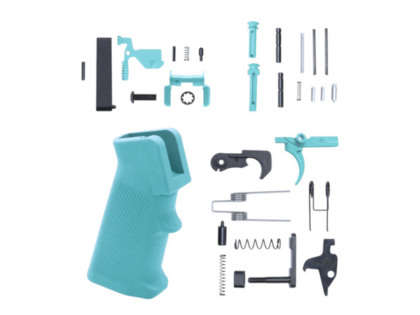 AR-15 Robins Egg Blue Cerakote Enhanced Lower Parts Kit