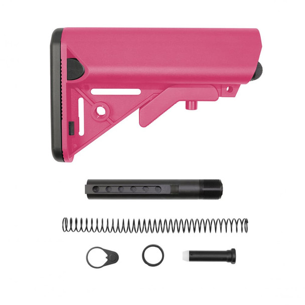AR-15 Pink Cerakote Buffer Tube Kit w SOPMOD Stock