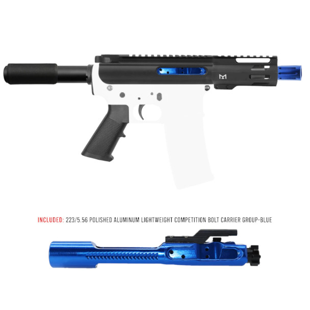 AR-15 5.56 NATO 5'' Blue Polished BCG Pistol Kit