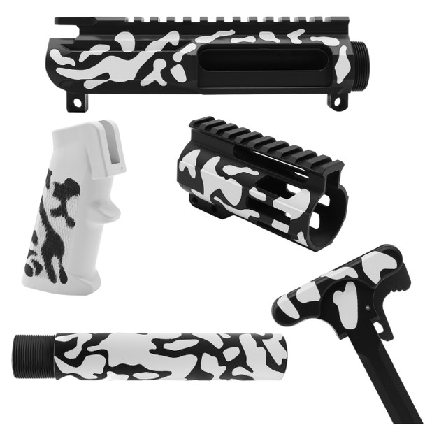 AR-15 Custom WhiteBlack Camo Furniture Set