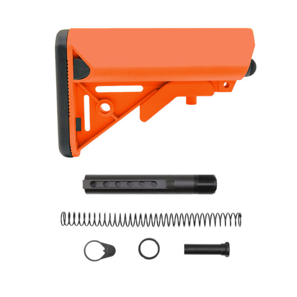 AR-15 Hunter Orange Cerakote Buffer Tube Kit with Sopmod Stock