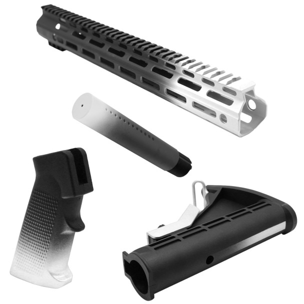 AR-15 WhiteBlack Cerakote Gradient Furniture Set