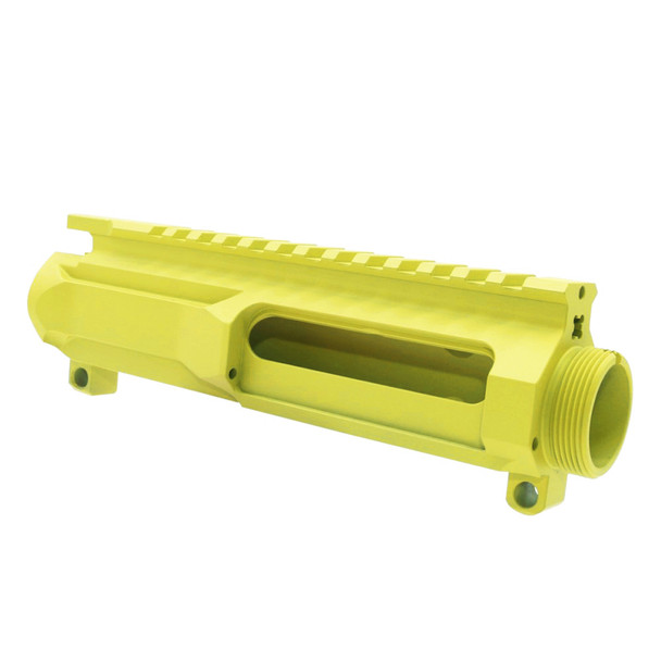 AR-15 Cerakote Lemon Zest Yellow Stripped Billet Upper Receiver