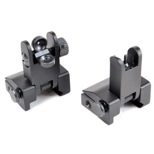 AT3™ Pro Series Flip-Up Backup Iron Sights (BUIS) – Front & Rear Set – Same Plane