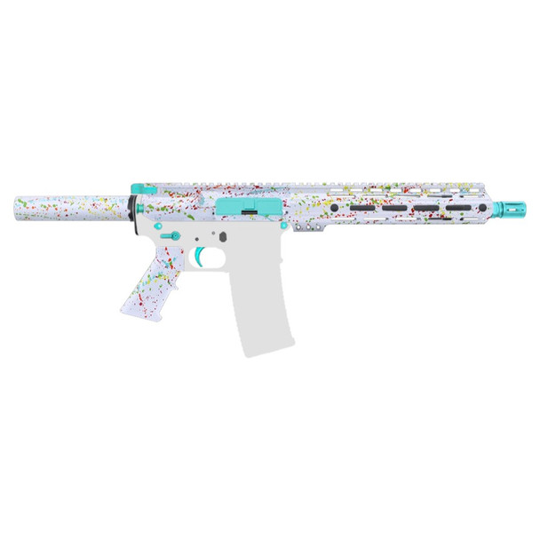 AR-15 5.56 NATO 10.5" Cerakote Robins Egg Blue Birthday Splatter Kit