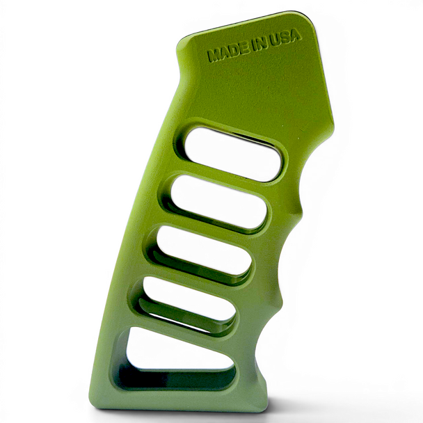 Zombie Green Aluminum Ultralight Skeletonized Pistol Grip