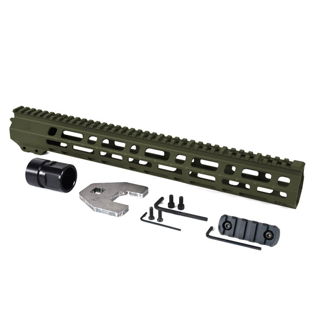 AT3 AR15 15 OD GREEN Spear Handguard M-LOK