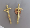 PAPAL Rosary Crucifix 2.25" Large GOLD