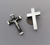 Black Wood Rosary Crucifix 1.75" MEDIUM