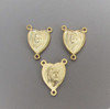 HEART Shape Rosary Center Mary & Jesus GOLD - Lot 3