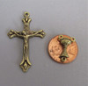 Rosary CENTER & CRUCIFIX Set First 1st Communion BRONZE
