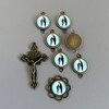 Rosary CENTER & CRUCIFIX & PATER Our Lady of Grace 8pc BRONZE