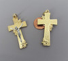 Lily Rosary Crucifix 2" Gold/Silver