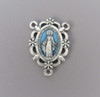 Miraculous Medal Scallop Rosary Center Blue*