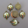 Rosary CENTER & CRUCIFIX & PATER Immaculate Heart Mary 8pc BRONZE