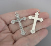 Set 12 SILVER Rosary Cross Crucifixes