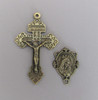 Rosary CENTER & CRUCIFIX Set ~ Pardon BRONZE