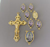 Rosary CENTER & CRUCIFIX & PATER Our Lady of FATIMA 8pc GOLD