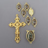 Rosary CENTER & CRUCIFIX & PATER Our Lady of GUADALUPE 8pc GOLD